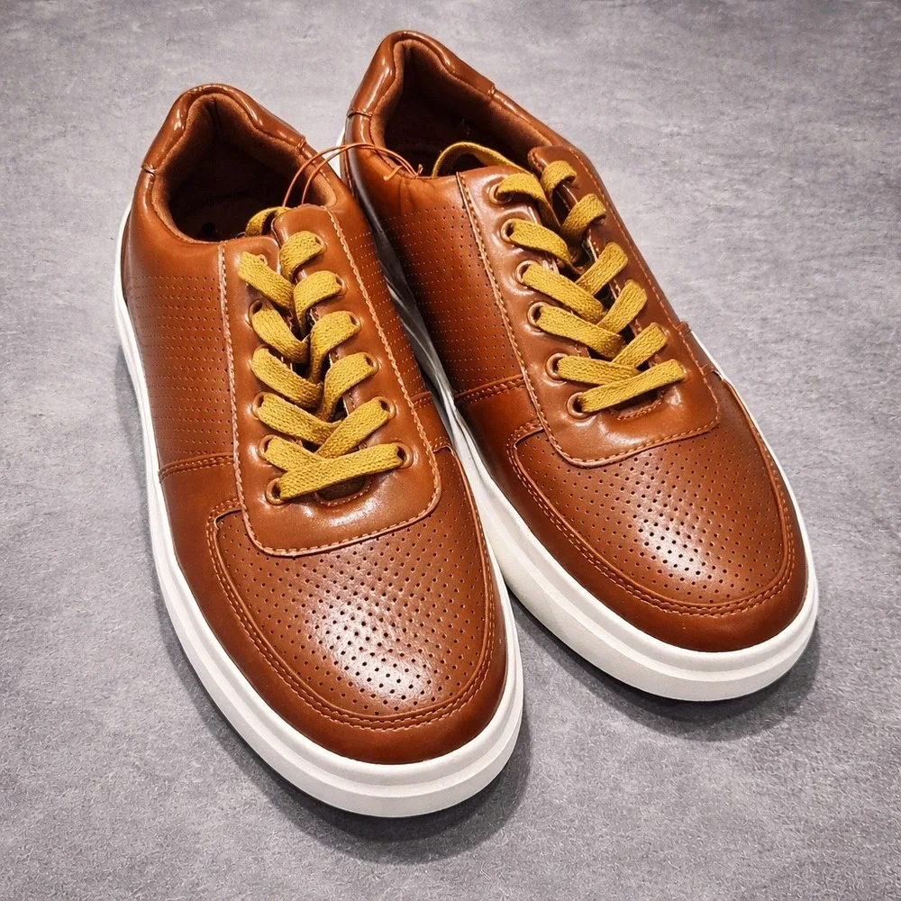 Ecko Unltd. Burma-01M Mens‎ US 8.5 Brown Faux Leather Lace Up Shoes NEW NO BOX